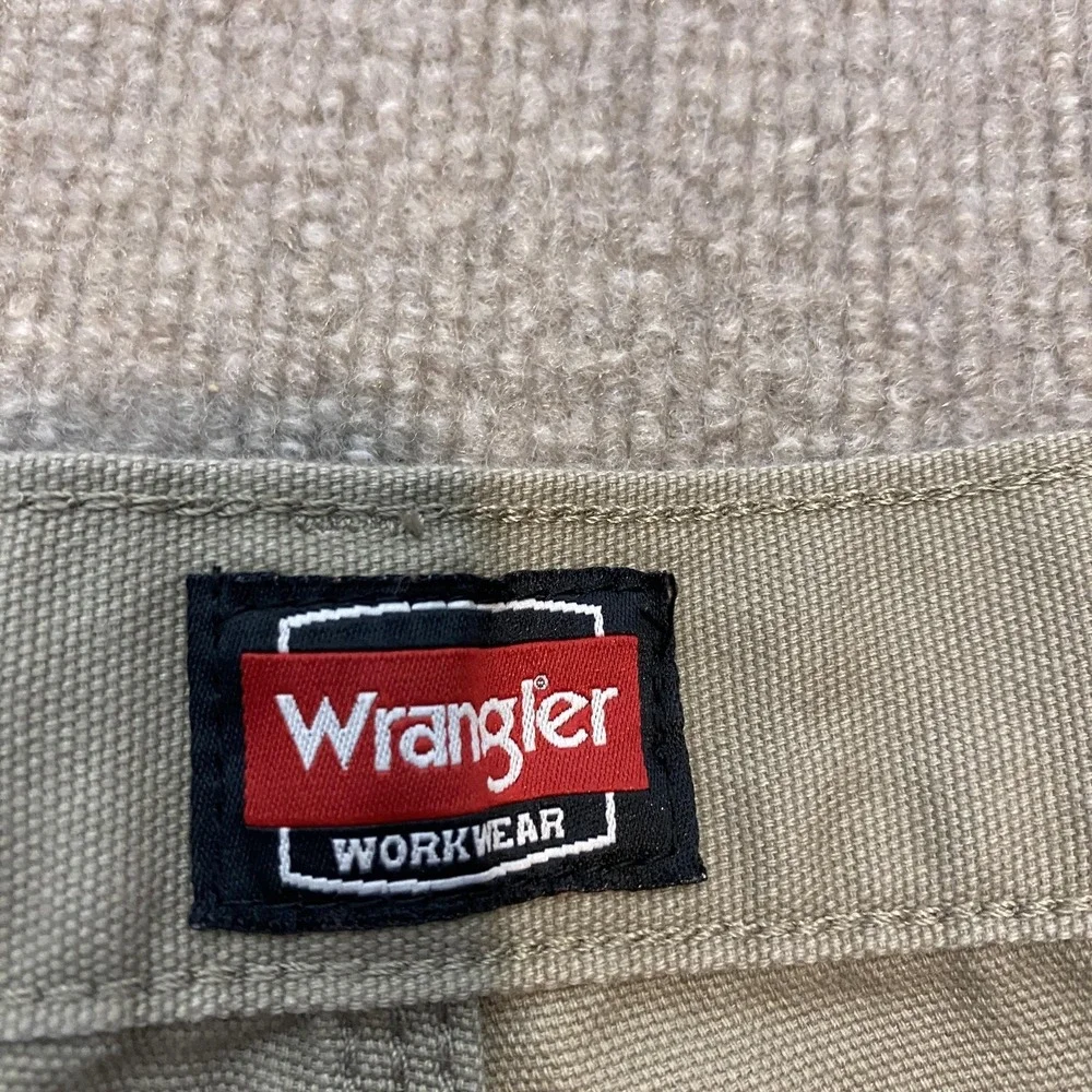 Wrangler RIGGS Workwear Pants Mens 42x30 Olive Canvas Carpenter Relaxed Fit
